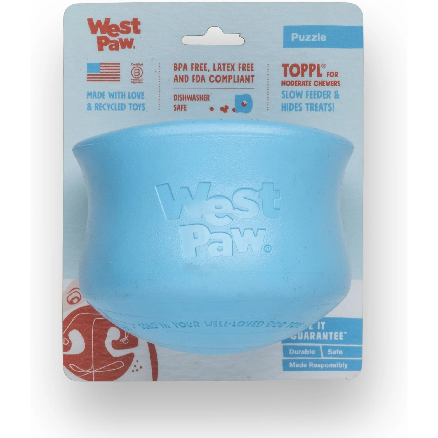 West Paw Toppl Dog Toy, X-Large, 4.75-in - Image 3