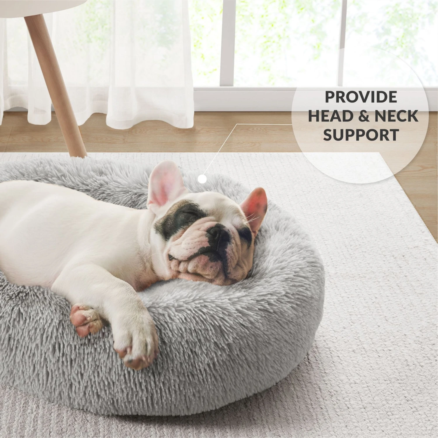 Friends Forever Serena Calming Oval Cuddler Bolster With Memory Foam Dog & Cat Bed - Image 2