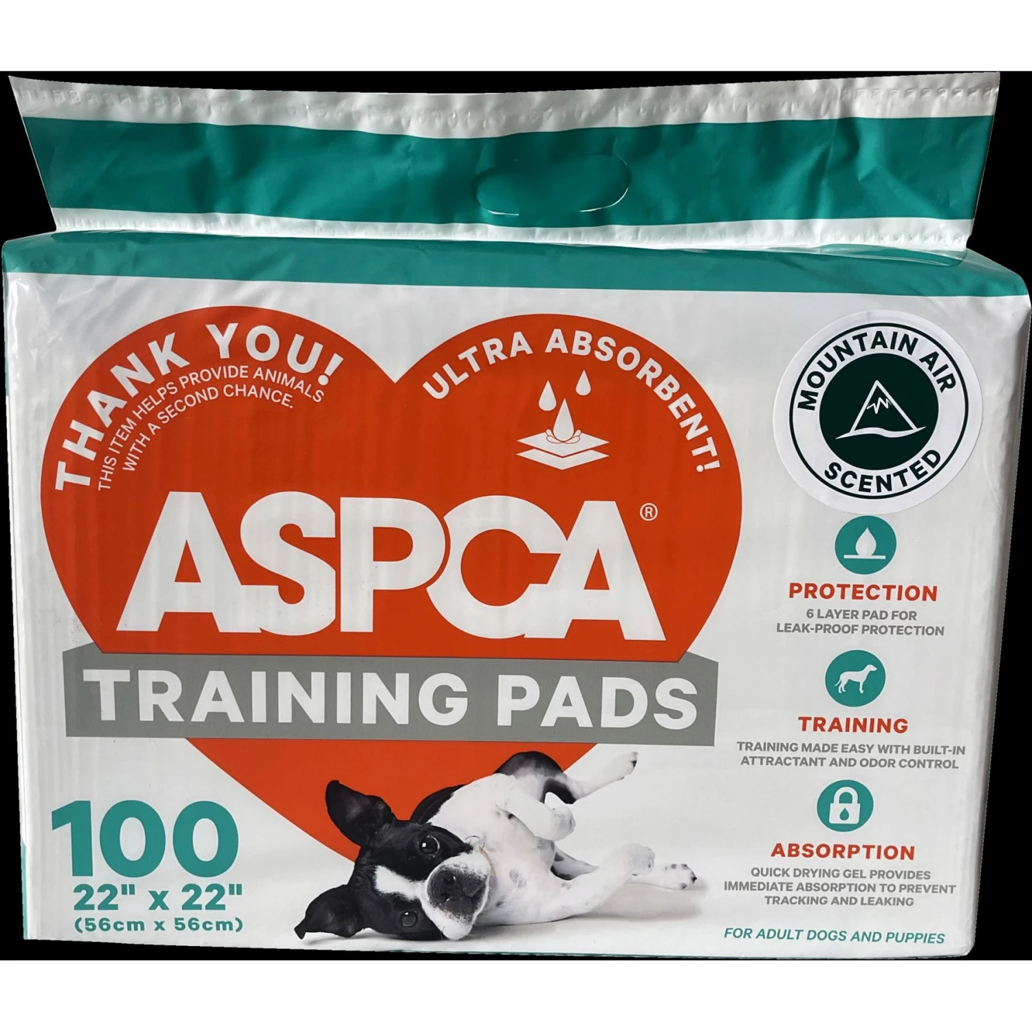 ASPCA Dog Training Pads, 22 X 22-in, Mountain Fresh Scented