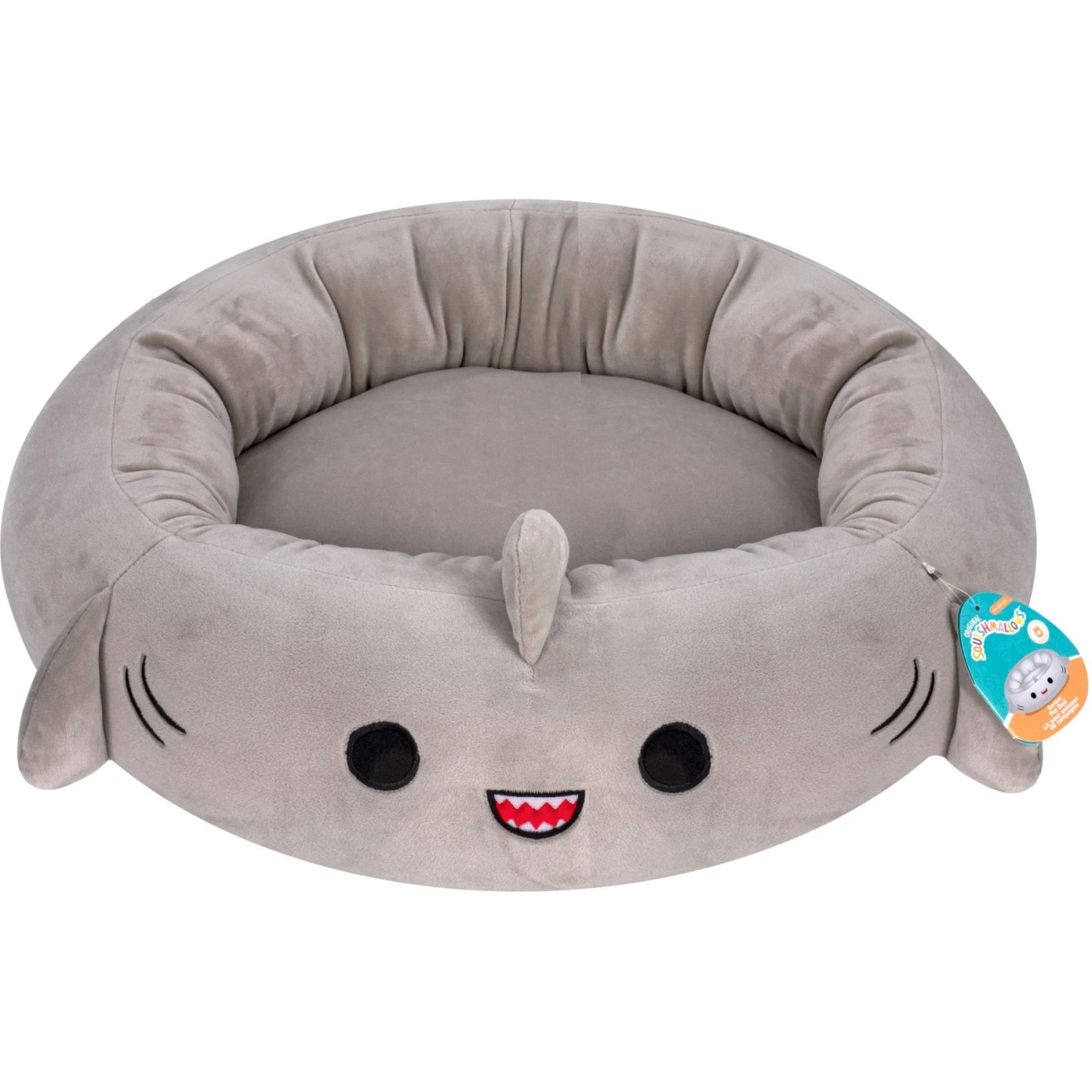 Squishmallows JPT Gordon The Shark Cat & Dog Bed, Grey - Image 2