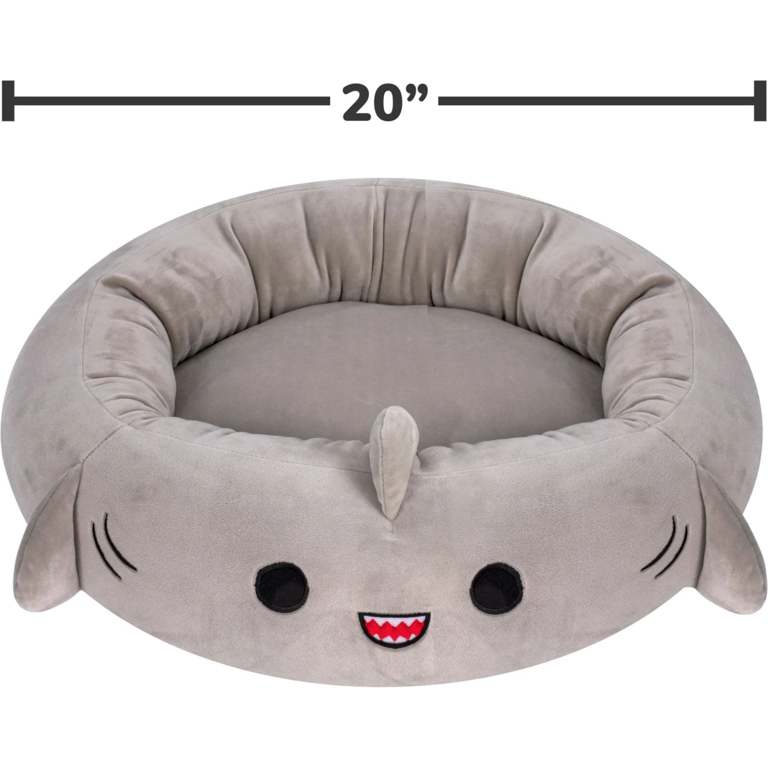 Squishmallows JPT Gordon The Shark Cat & Dog Bed, Grey - Image 3