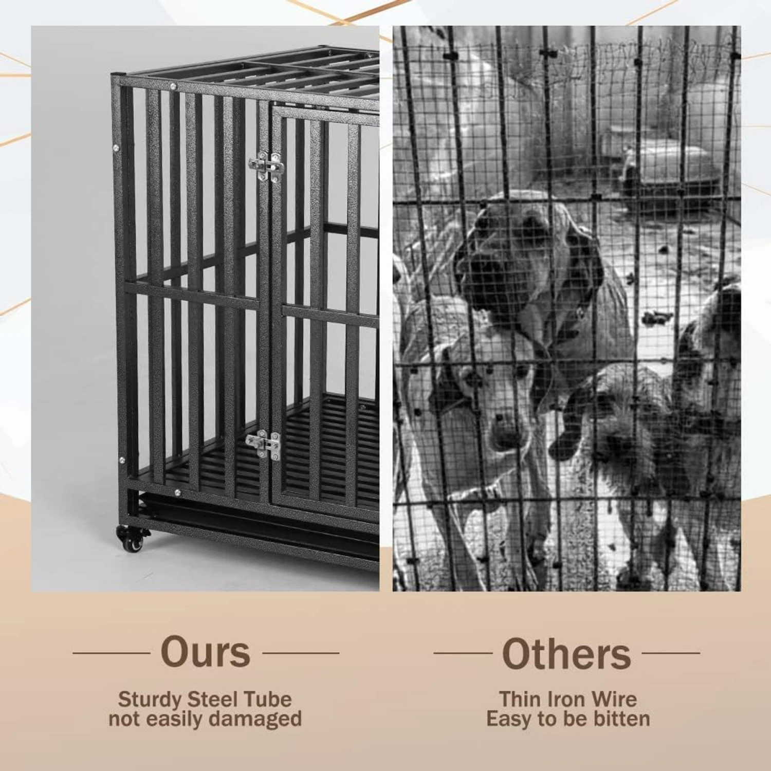 SMONTER Two Doors Heavy Duty Dog Crate - Image 3