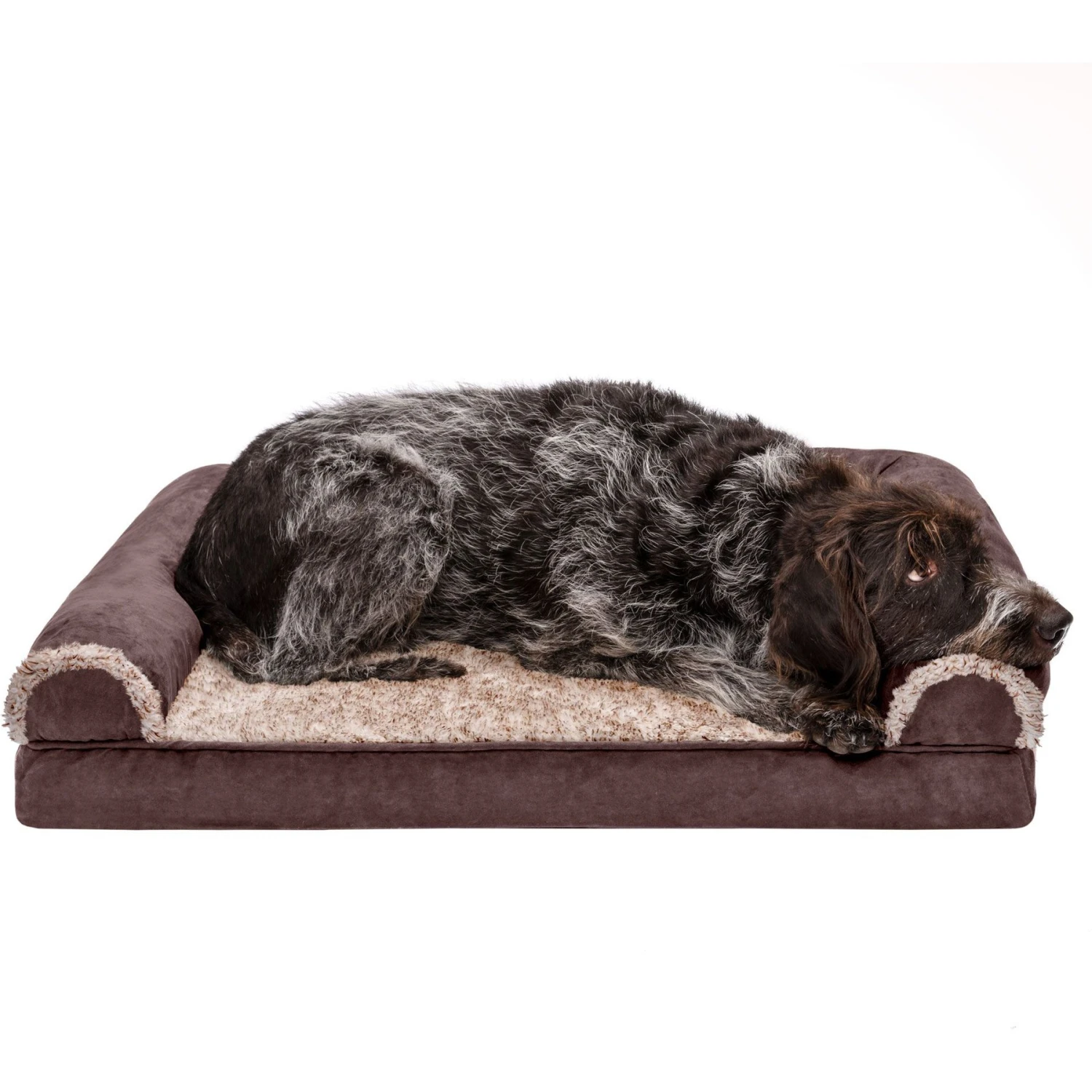 FurHaven Two-Tone Fur & Suede Orthopedic Cat & Dog Bed With Removable Cover - Image 4