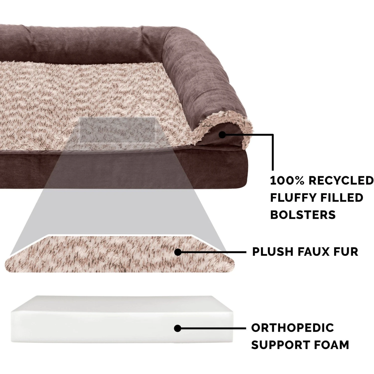 FurHaven Two-Tone Fur & Suede Orthopedic Cat & Dog Bed With Removable Cover - Image 6
