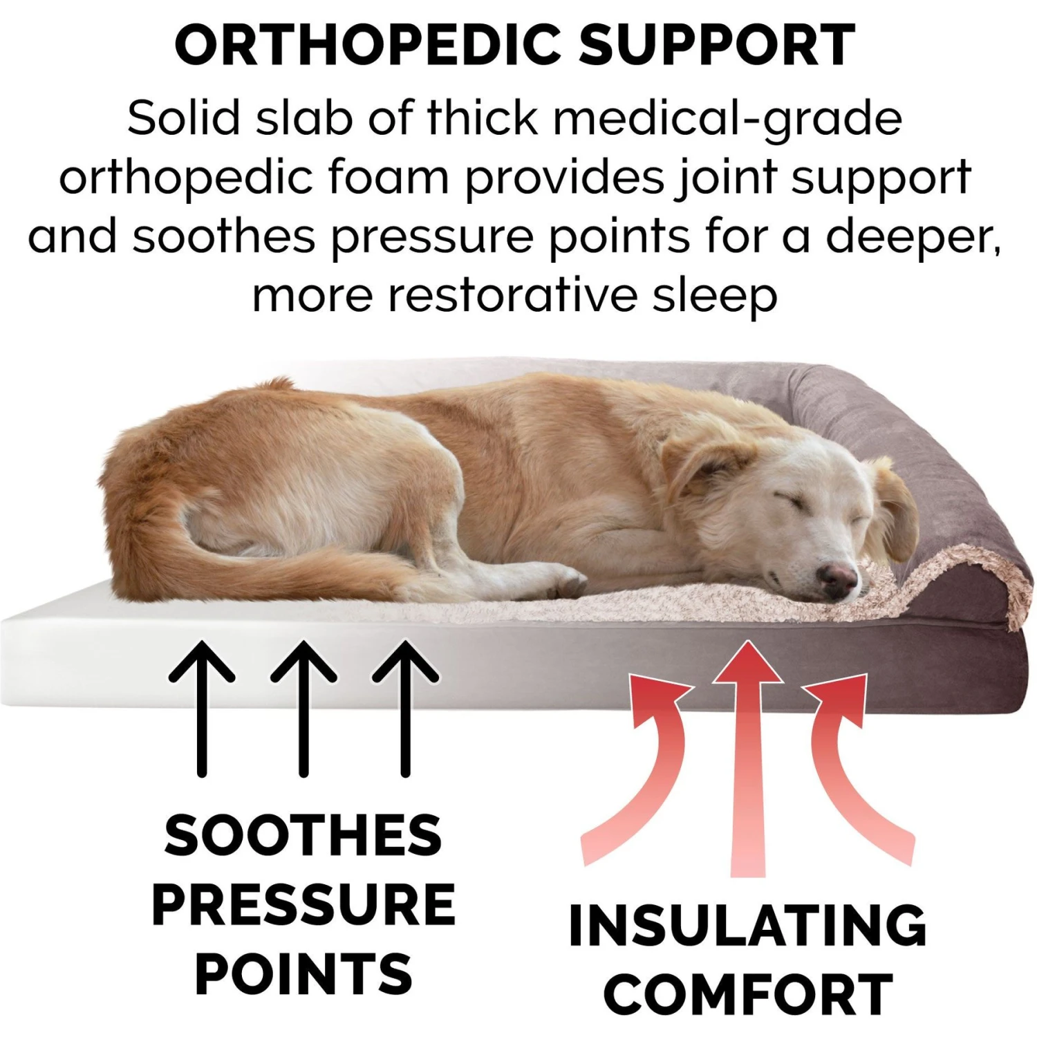 FurHaven Two-Tone Fur & Suede Orthopedic Cat & Dog Bed With Removable Cover - Image 7