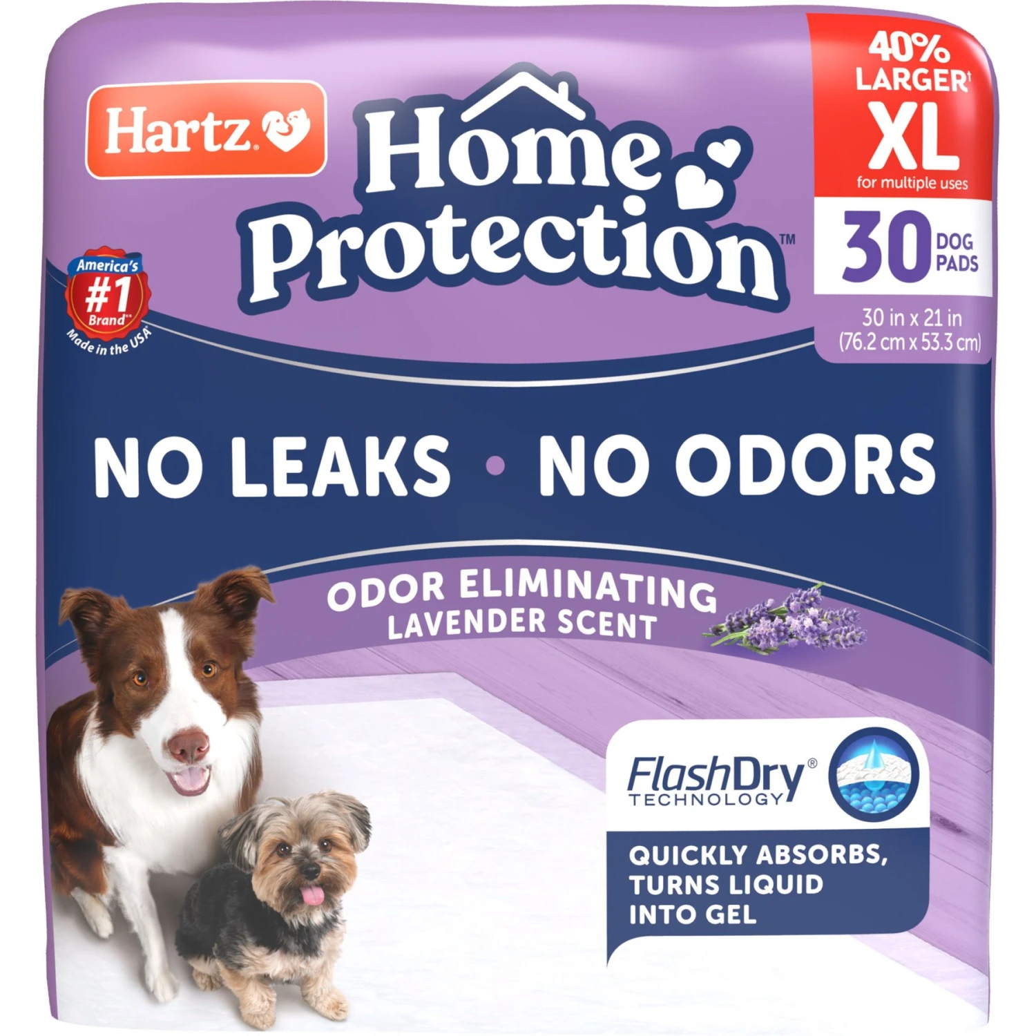 Hartz Home Protection No Odor No Leaks Lavender Scented X-Large Dog Pads, 30 X 21-in