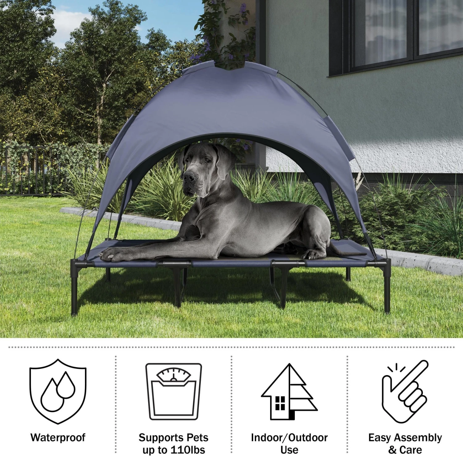 Pet Adobe Elevated Canopy Dog Bed - Image 6