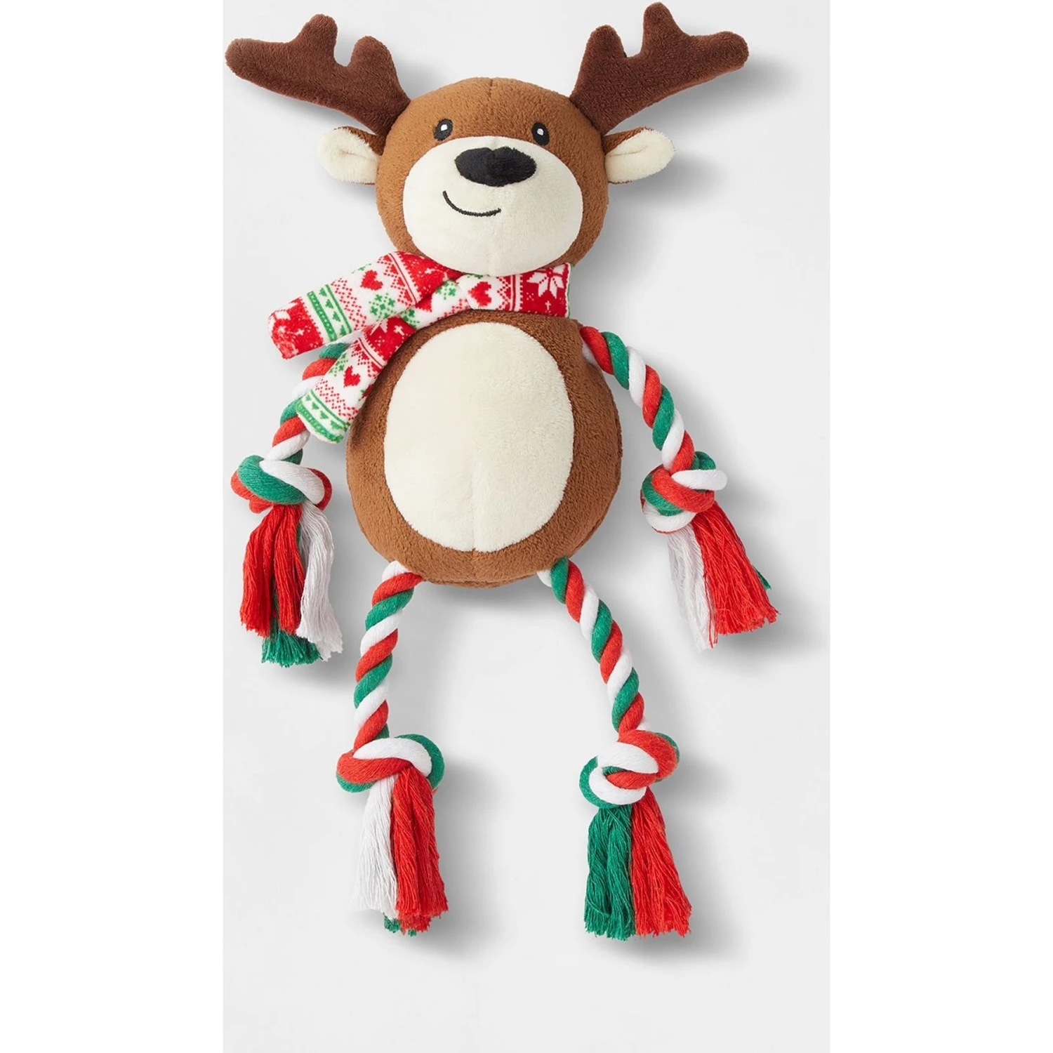 Frisco Holiday Snowman Plush With Rope Squeaky Dog Toy & Frisco Holiday Reindeer Plush With Rope Squeaky Dog Toy - Image 6