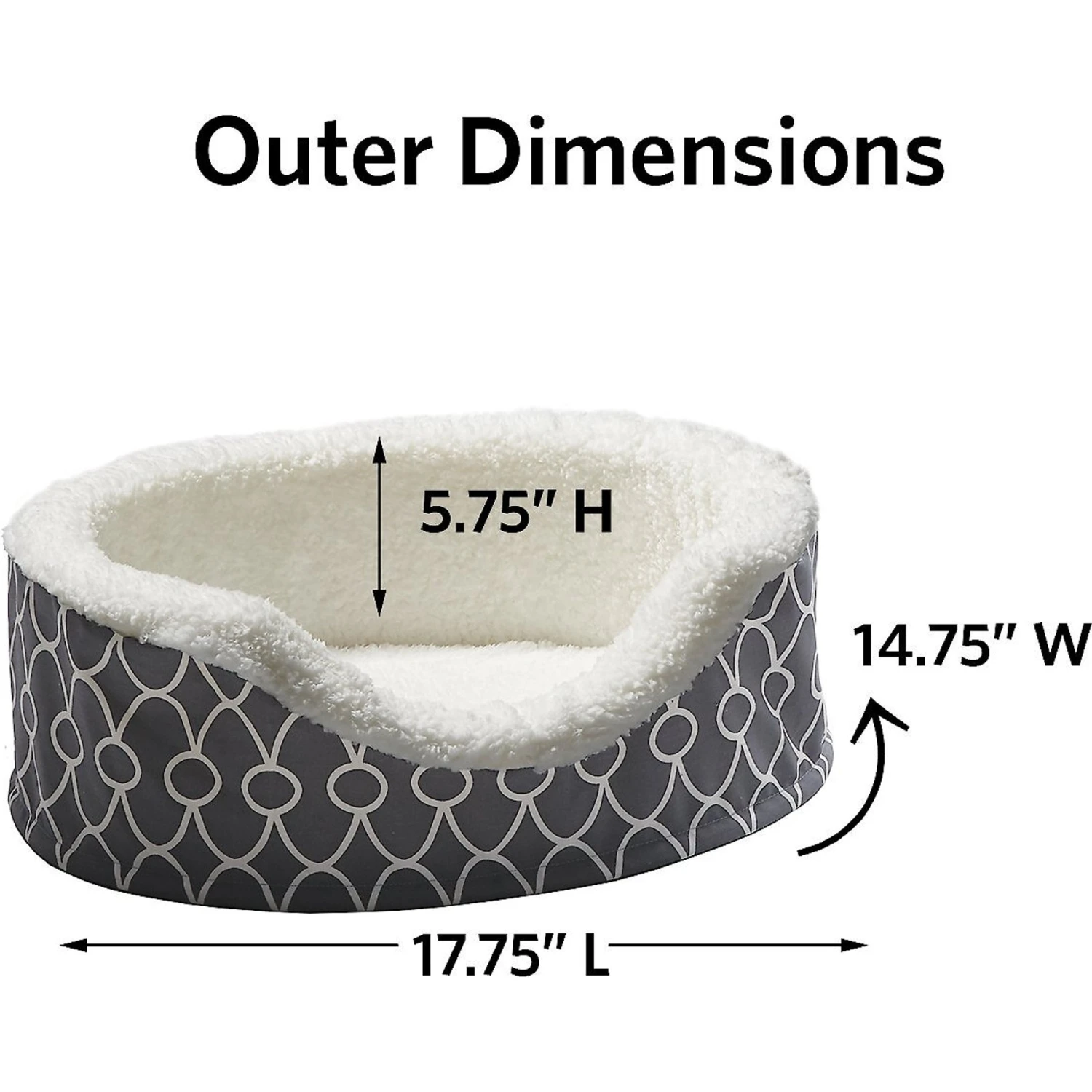 MidWest QuietTime Defender Orthopedic Bolster Cat & Dog Bed With Removable Cover, Gray - Image 5